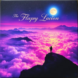 A vibrant and eye-catching album cover featuring a mystical landscape