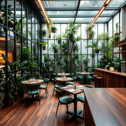 A cozy vegetarian restaurant featuring a minimalistic design