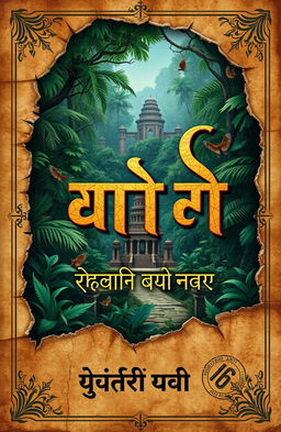 A captivating book cover design for a Hindi novel titled 'गुप्त खज़ाना: एक भूली हुई दास्तां'