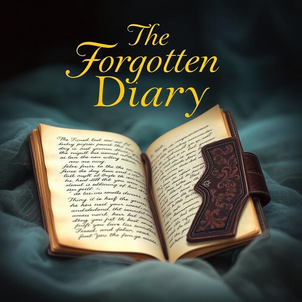 A visually striking book cover for a pocket novel titled 'The Forgotten Diary'