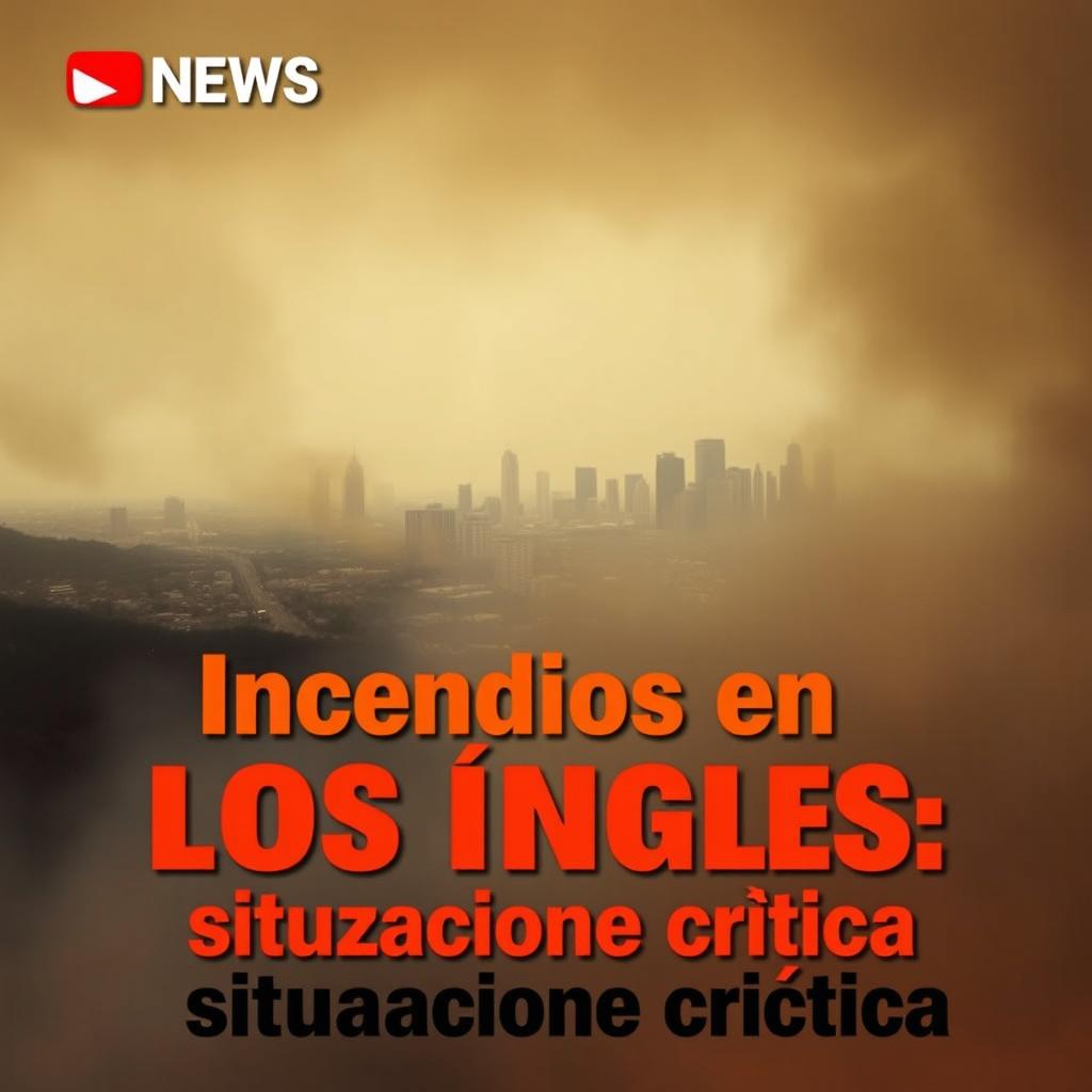 A dramatic thumbnail for a news video about the wildfires in Los Angeles