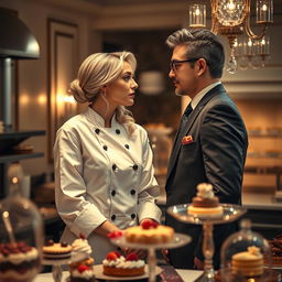 A captivating scene from 'Bitter Sweet Confections' by MilkieCake, encapsulating the essence of a dramatic, steamy, and forbidden romance