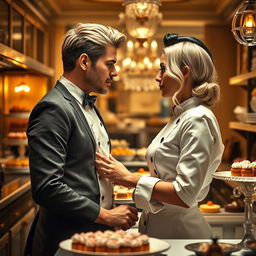 A captivating scene from 'Bitter Sweet Confections' by MilkieCake, encapsulating the essence of a dramatic, steamy, and forbidden romance