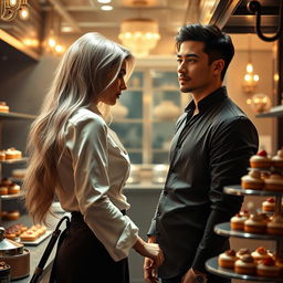 A captivating scene from 'Bitter Sweet Confections' by MilkieCake, immersing us in a dramatic, mature, steamy, and forbidden romance