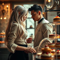 A captivating scene from 'Bitter Sweet Confections' by MilkieCake, immersing us in a dramatic, mature, steamy, and forbidden romance