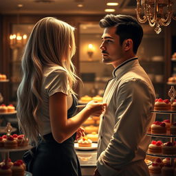 A captivating scene from 'Bitter Sweet Confections' by MilkieCake, immersing us in a dramatic, mature, steamy, and forbidden romance