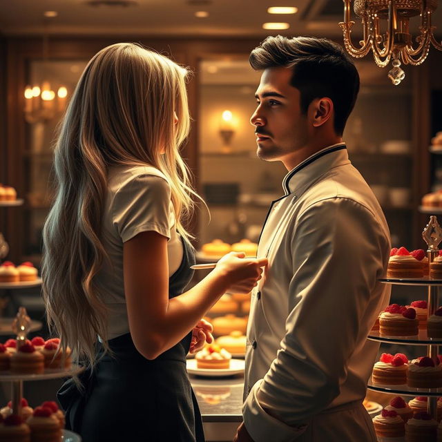 A captivating scene from 'Bitter Sweet Confections' by MilkieCake, immersing us in a dramatic, mature, steamy, and forbidden romance