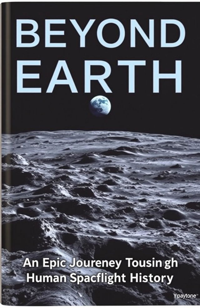 A stunning book cover featuring a lunar landscape with rocky, gray terrain and craters, set against a majestic backdrop of Earth visible in the distance, glowing blue and green