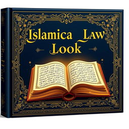 A captivating book cover design featuring an ornate depiction of an ancient Islamic law book