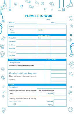 A detailed and organized electrical permit to work document