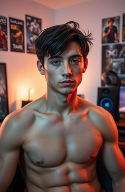 A young adult male with an athletic build, indicative of years of playing casual sports