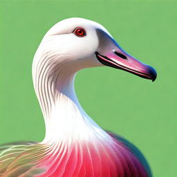 A high-quality, vivid digital art representation of a unique goose