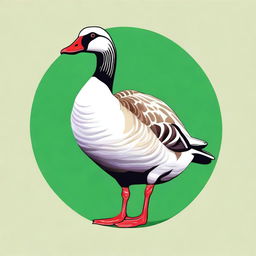 A high-quality, vivid digital art representation of a unique goose