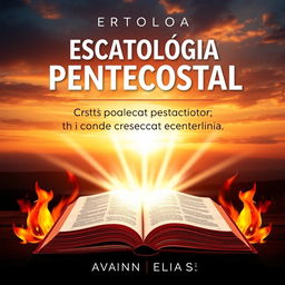 A striking book cover design for "Escatologia Pentecostal: O Retorno de Cristo e a Promessa do Avivamento Final"
