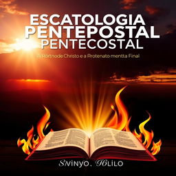 A striking book cover design for "Escatologia Pentecostal: O Retorno de Cristo e a Promessa do Avivamento Final"
