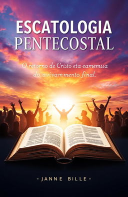 A visually captivating book cover design for 'Escatologia Pentecostal: O Retorno de Cristo e a Promessa do Avivamento Final'