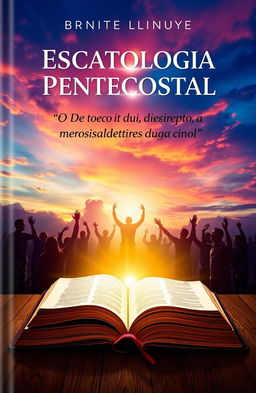 A visually captivating book cover design for 'Escatologia Pentecostal: O Retorno de Cristo e a Promessa do Avivamento Final'