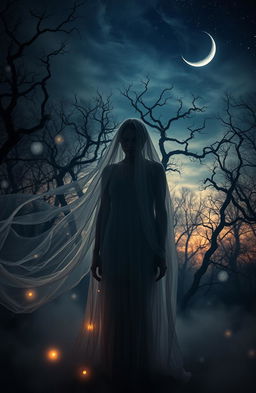 A surreal and hauntingly beautiful scene titled 'The Ghost Desire'