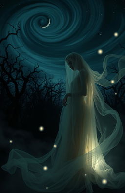 A surreal and hauntingly beautiful scene titled 'The Ghost Desire'