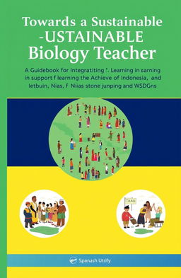 A cover design featuring a color palette of green, sky blue, navy blue, and yellow