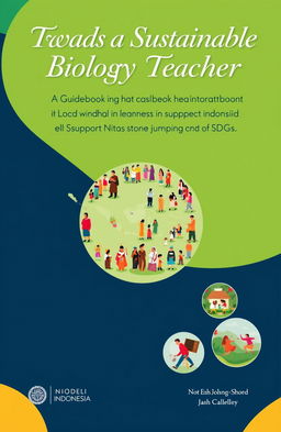 A cover design featuring a color palette of green, sky blue, navy blue, and yellow