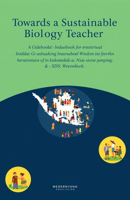 A cover design featuring a color palette of green, sky blue, navy blue, and yellow