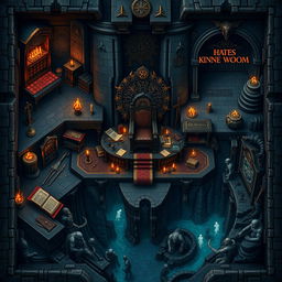 An intricate Dungeons and Dragons map depicting the underworld