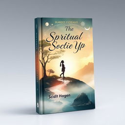 A captivating book cover design for a spiritual society theme, featuring the journey of a child growing up