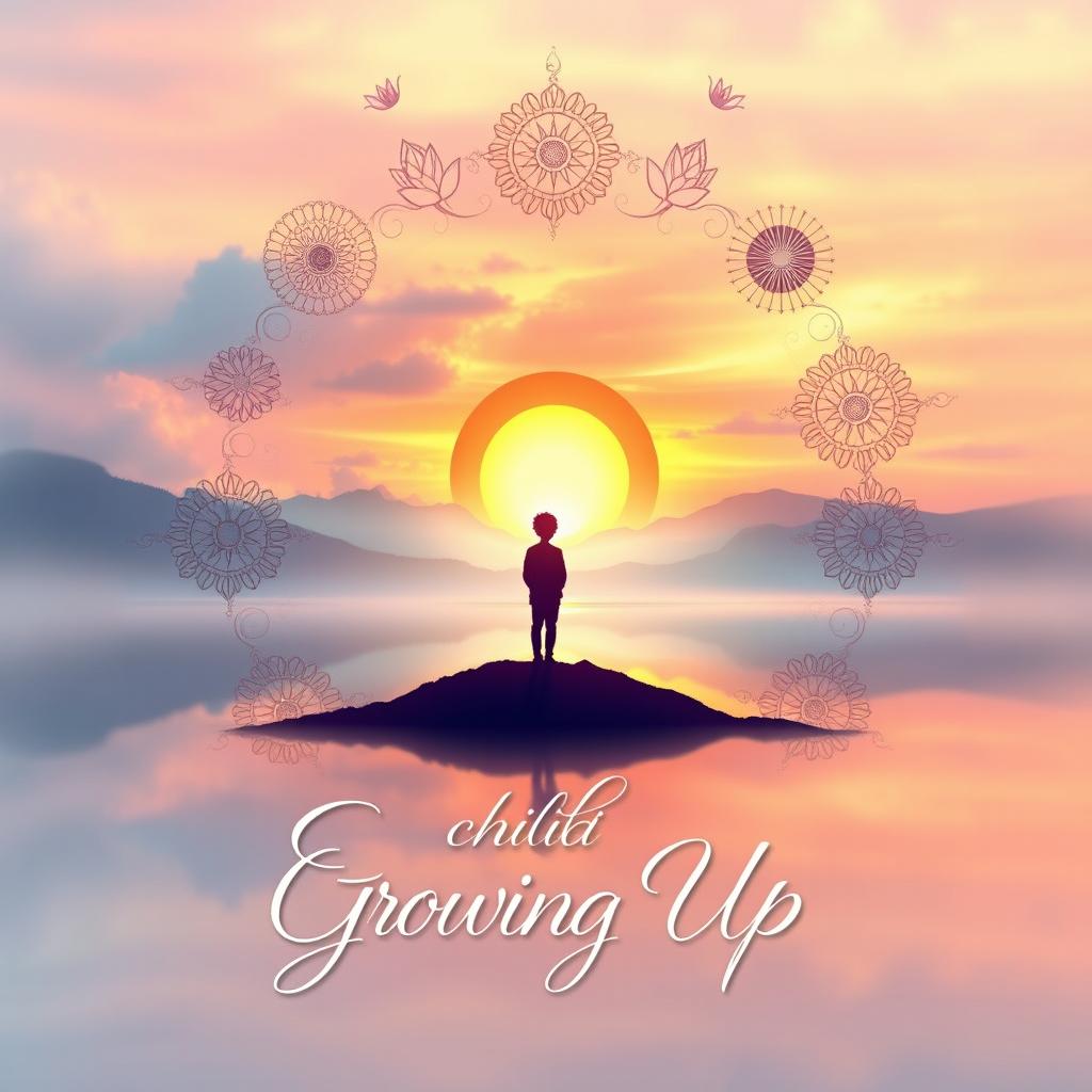 A beautiful and inspiring book cover design depicting the spiritual journey of a child growing up