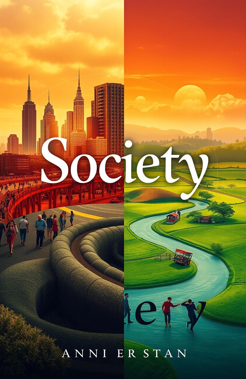 A visually captivating book cover design featuring the title 'Society' prominently displayed in an elegant font