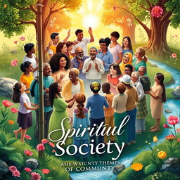 An inspiring and visually rich book cover design focused on the spiritual themes within society