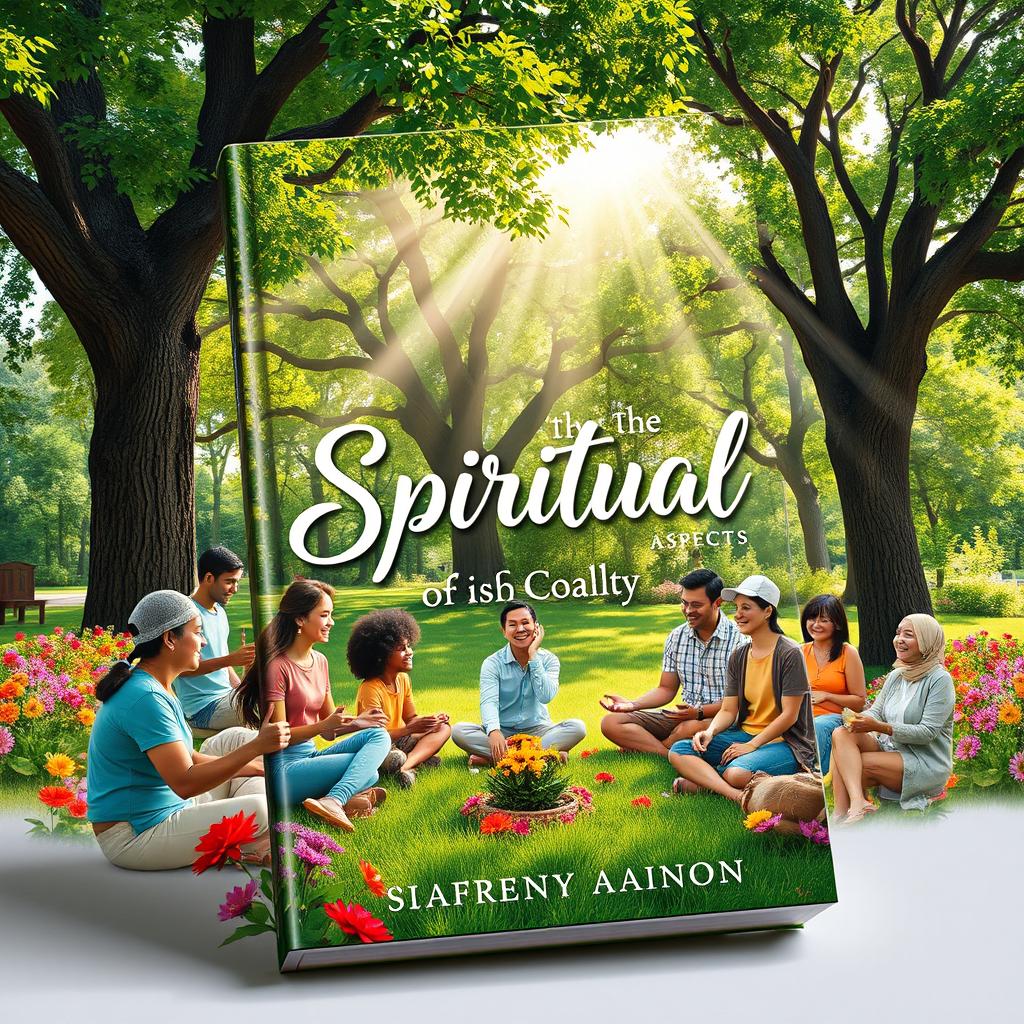 A captivating book cover design focusing on the spiritual aspects of society