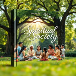 A captivating book cover design focusing on the spiritual aspects of society