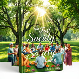 A captivating book cover design focusing on the spiritual aspects of society