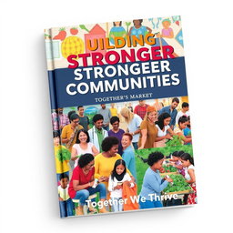 A vibrant and engaging book cover design featuring a collage of diverse community activities