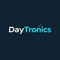 A sleek and modern logo for 'DayTronics' featuring electronic components such as circuit boards, microchips, and resistors integrated into the design