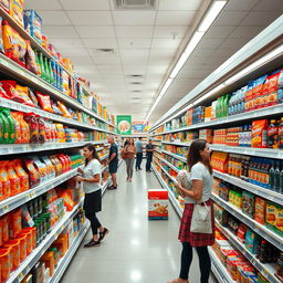 Wide and inviting supermarket aisles showcasing the best products available