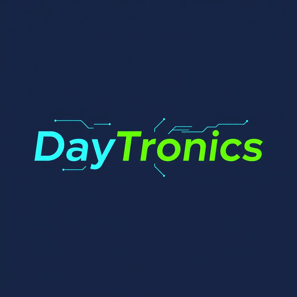 A logo design for "DayTronics" with a modern and vibrant theme that embodies electronic technology