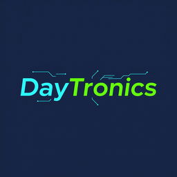 A logo design for "DayTronics" with a modern and vibrant theme that embodies electronic technology