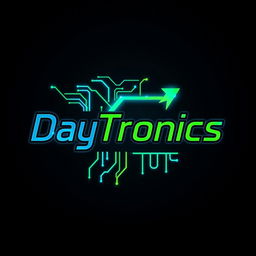 A logo design for "DayTronics" with a modern and vibrant theme that embodies electronic technology