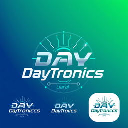 A logo design for "DayTronics" that captures the essence of electronic technology