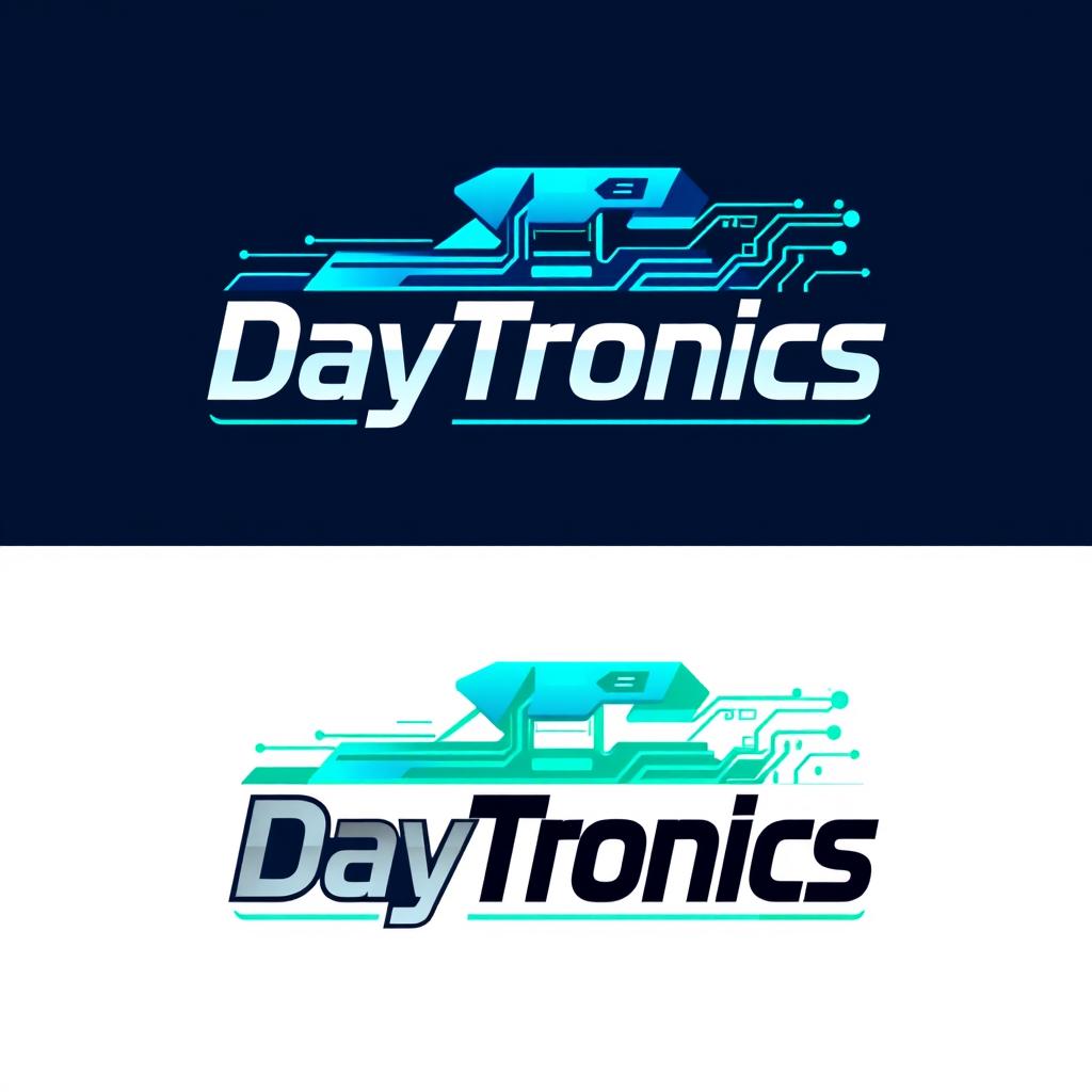 A logo design for "DayTronics" that captures the essence of electronic technology