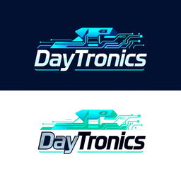 A logo design for "DayTronics" that captures the essence of electronic technology