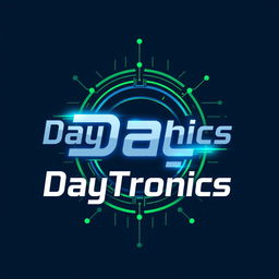 A logo design for "DayTronics" that captures the essence of electronic technology