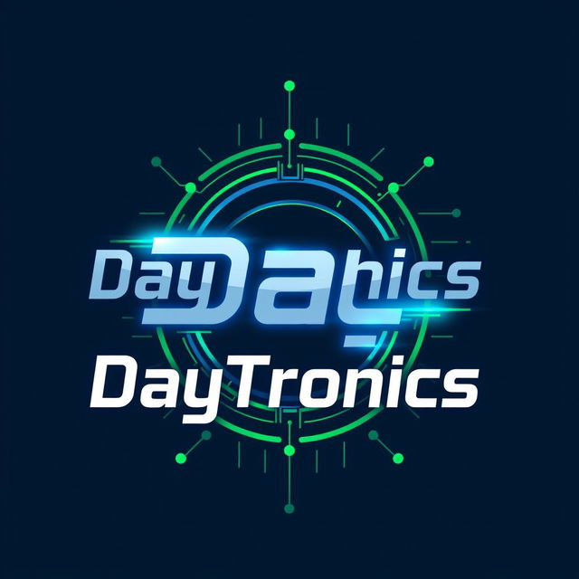 A logo design for "DayTronics" that captures the essence of electronic technology