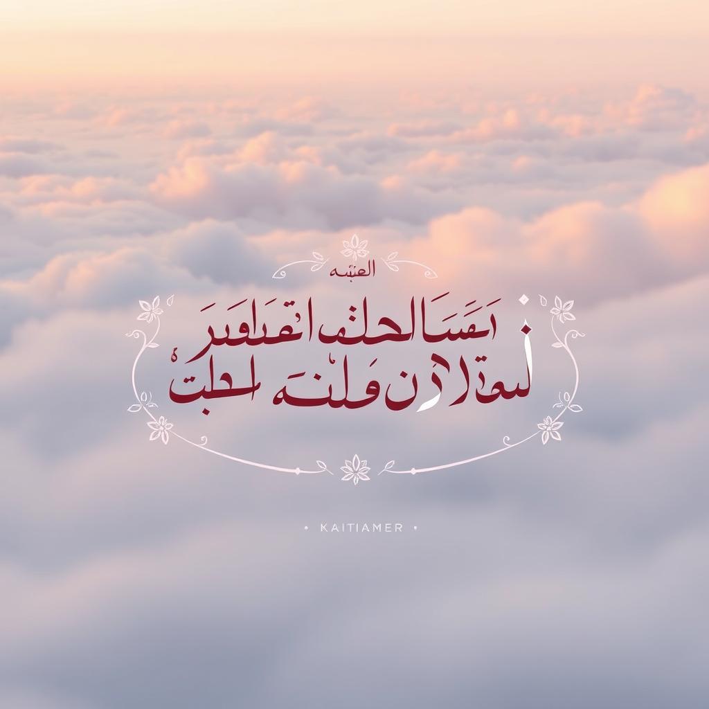 This image beautifully captures the essence of spirituality and devotion, featuring the phrase "قُلْ هُوَ ٱللَّهُ أَحَدٌۢ ٱللَّهُ ٱلصَّمَدُ" artistically rendered in elegant Arabic calligraphy