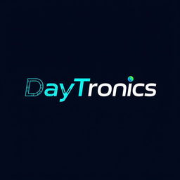 A modern logo for 'DayTronics' centered around an electronics theme