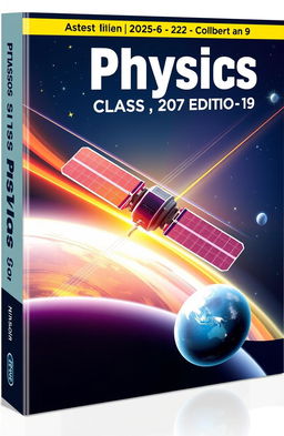 A modern book cover design for a class 9 Physics textbook