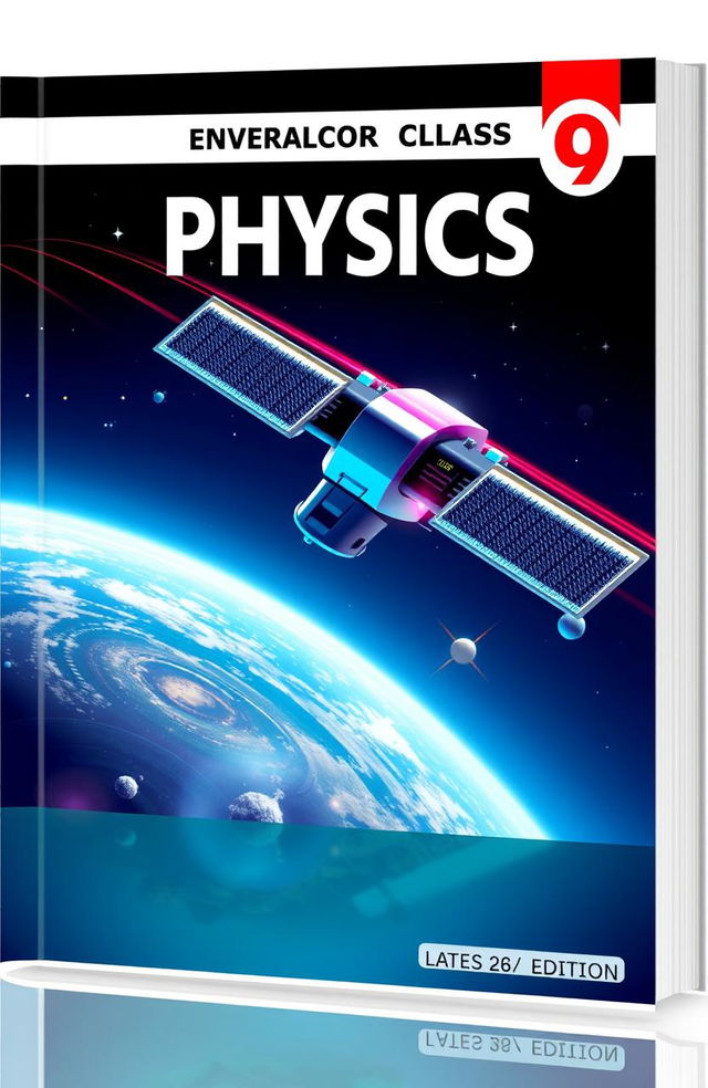 A modern book cover design for a class 9 Physics textbook
