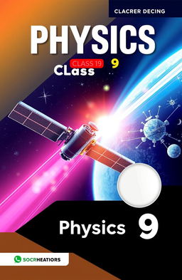 A modern book cover design for a class 9 Physics textbook